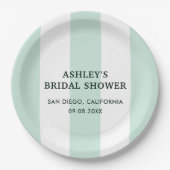 Cabana Stripe Zee Groen Vrijgezellenfeest Papieren Bordje (Voorkant)