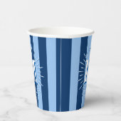 Cabana Stripes in Blue Personalized Papieren Bekers (Rechts)