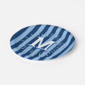 Cabana Stripes in Blue Personalized Papieren Bordje (Gekanteld)