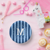 Cabana Stripes in Blue Personalized Papieren Kommen (Feest)