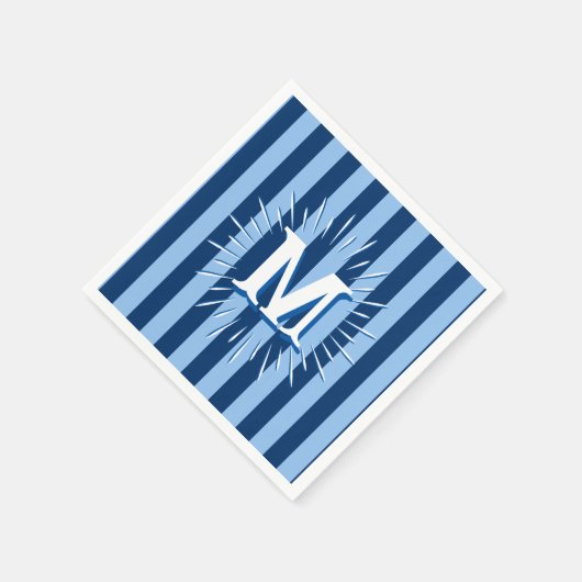 Cabana Stripes in Blue Personalized Servet (Hoek)