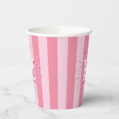 Cabana Stripes in Pink Personalized Papieren Bekers (Links)