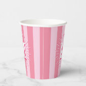 Cabana Stripes in Pink Personalized Papieren Bekers (Rechts)