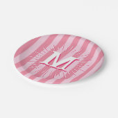Cabana Stripes in Pink Personalized Papieren Bordje (Gekanteld)
