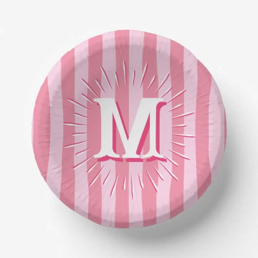 Cabana Stripes in Pink Personalized Papieren Kommen (Voorkant)