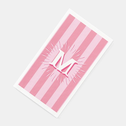 Cabana Stripes in Pink Personalized Servet (Hoek)