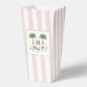 Cabana Stripes Palm Beach Monogram Crest Bedankdoosjes (Voorkant)