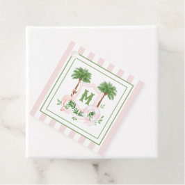 Cabana Stripes Palm Beach Monogram Crest Bedankjes Labels