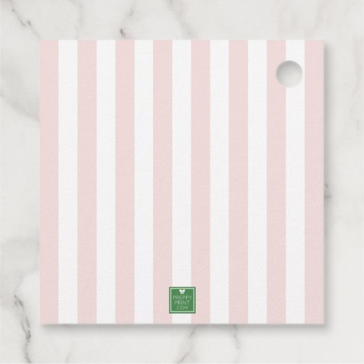Cabana Stripes Palm Beach Monogram Crest Bedankjes Labels (Achterkant)