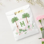 Cabana Stripes Palm Beach Monogram Crest Bedankzakje (Gezegeld)