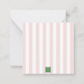 Cabana Stripes Palm Beach Monogram Crest Enclosure Notitiekaartje (Achterkant)
