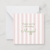 Cabana Stripes Palm Beach Monogram Crest Enclosure Notitiekaartje (Achterkant)