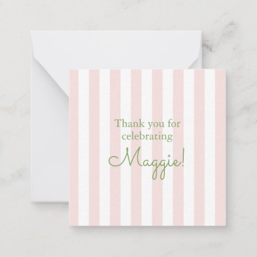 Cabana Stripes Palm Beach Monogram Crest Enclosure Notitiekaartje (Achterkant)