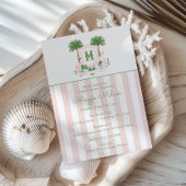 Cabana Stripes Palm Beach Monogram Crest Kaart