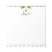 Cabana Stripes Palm Beach Monogram Crest Notitieblok (Voorkant)