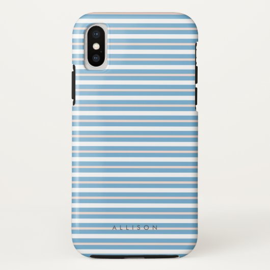 Cabana Stripes Personaliseer Naam/Monogram Case-Mate iPhone Case (Achterkant)