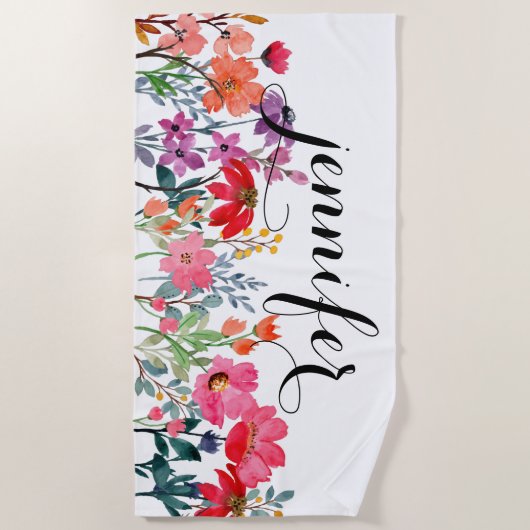 Cabana Vakantie Geschenken Persoonlijke Naam Strandlaken (Voorkant)