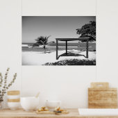 Cabana van het strand - Labedee Haiti 2012 BW 3534 Poster (Keuken)