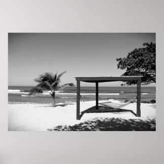 Cabana van het strand - Labedee Haiti 2012 BW 3534 Poster