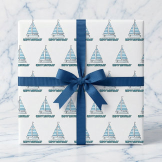 Cabana Zeil Gelukkige Verjaardag Cadeaupapier