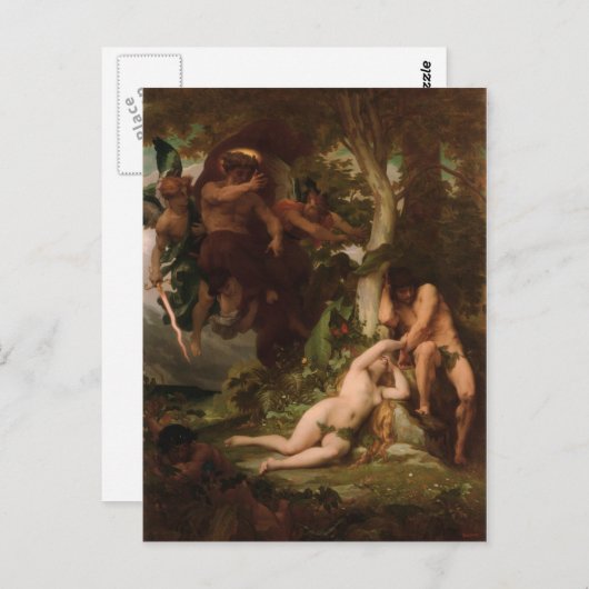 Cabanel The Expulsion of Adam and Eve from the Gar Briefkaart (Voorkant / Achterkant)