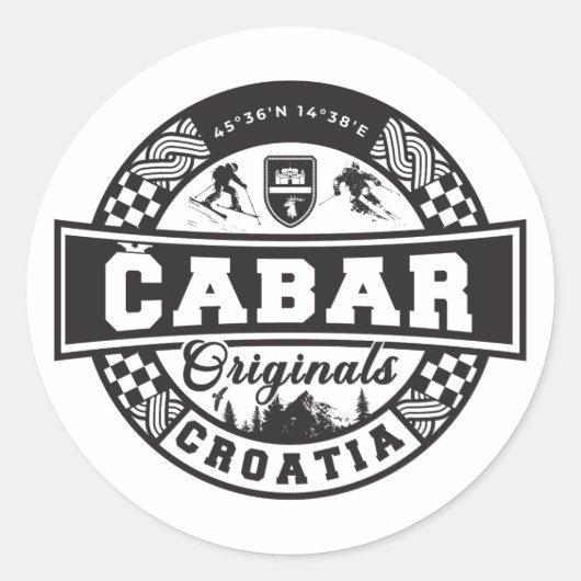 Čabar Originelen Ronde Sticker (Voorkant)