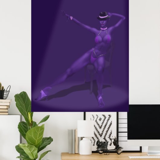 Cabaret Dancer in Spotlight - Poster (Thuiskantoor)