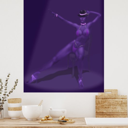 Cabaret Dancer in Spotlight - Poster (Keuken)