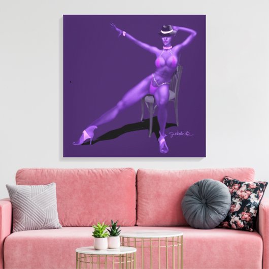 Cabaret Dancer op verzegeld Canvas (Insitu (Woonkamer))