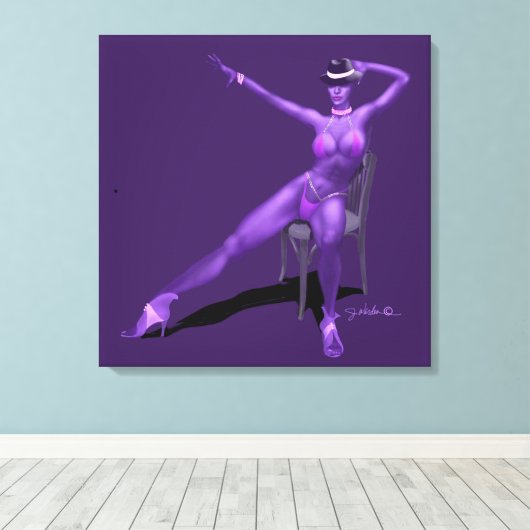 Cabaret Dancer op verzegeld Canvas (Insitu (Houten vloer))