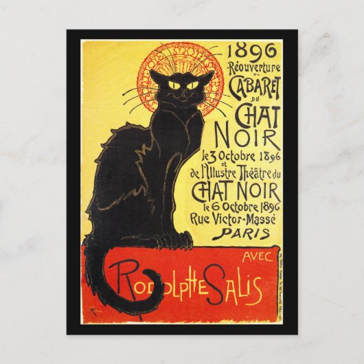 Cabaret du Chat Noir, Steinlen Briefkaart (Voorkant)