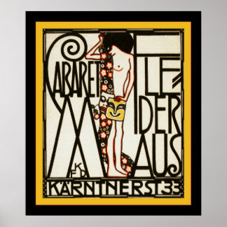 Cabaret Fledermaus ~  Adverteren Poster