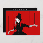 cabaret marionet kaart (Voorkant / Achterkant)