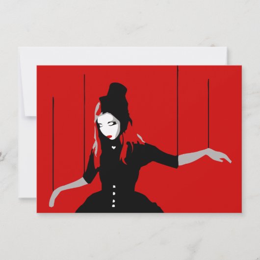 cabaret marionet kaart (Voorkant)