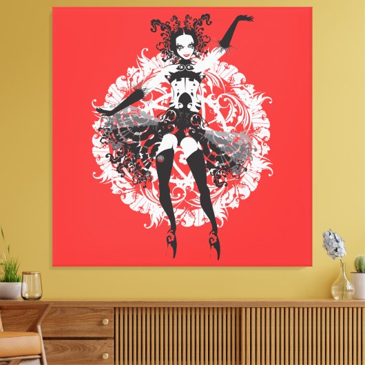 Cabaret Meisje Gewikkeld Canvas (Insitu (Woonkamer))