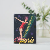 Cabaret Parijs vintage reisposter Briefkaart (Staand voorkant)
