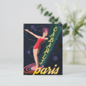 Cabaret Parijs vintage reisposter Feestdagenkaart (Staand voorkant)
