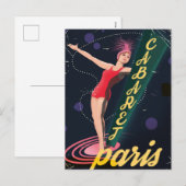 Cabaret Parijs vintage reisposter Feestdagenkaart (Voorkant / Achterkant)