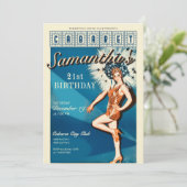 Cabaret Paris Parijse Glam Verjaardagsfeest Kaart (Staand voorkant)