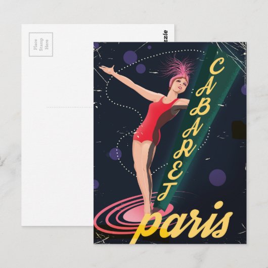 Cabaret Paris poster voor oldtimers Briefkaart (Voorkant / Achterkant)