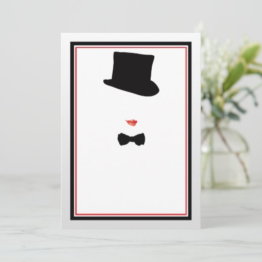 Cabaret Solid Framed Invitation Kaart (Staand voorkant)