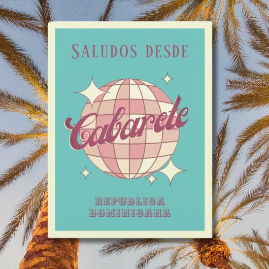 Cabarete Dominicaanse Republiek Retro  Briefkaart