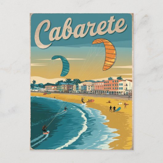 Cabarete Dominicaanse Republiek Vintage Briefkaart (Voorkant)