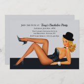 Cabaretmeisje vrijgezellenfeest kaart (Voorkant / Achterkant)
