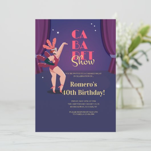 Cabaretshow Kaart (Staand voorkant)