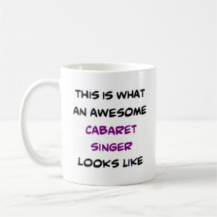 cabaretzanger, geweldige koffiemok