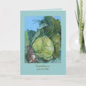 Cabbage and bunny new baby card kaart (Voorkant)