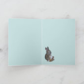 Cabbage and bunny new baby card kaart (Binnen)