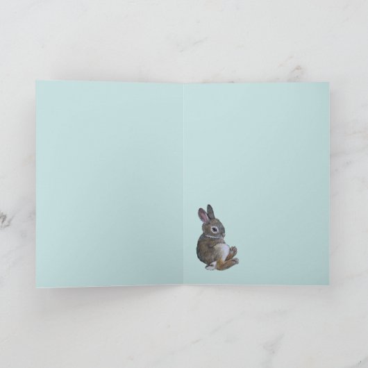 Cabbage and bunny new baby card kaart (Binnen)