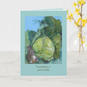Cabbage and bunny new baby card kaart (Gele Bloem)